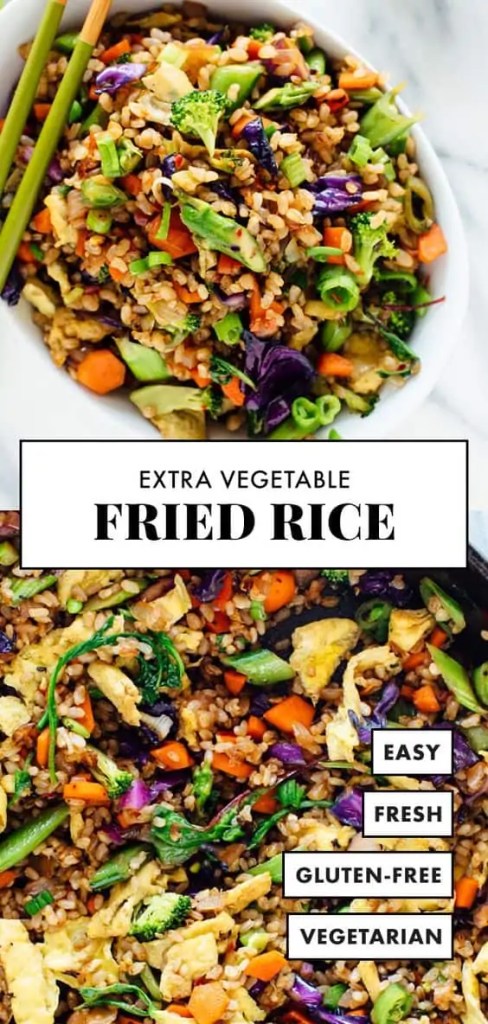 Healthy extra vegetable fried rice dinner