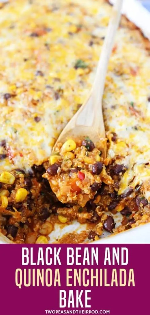 Black bean and quinoa enchilada bake