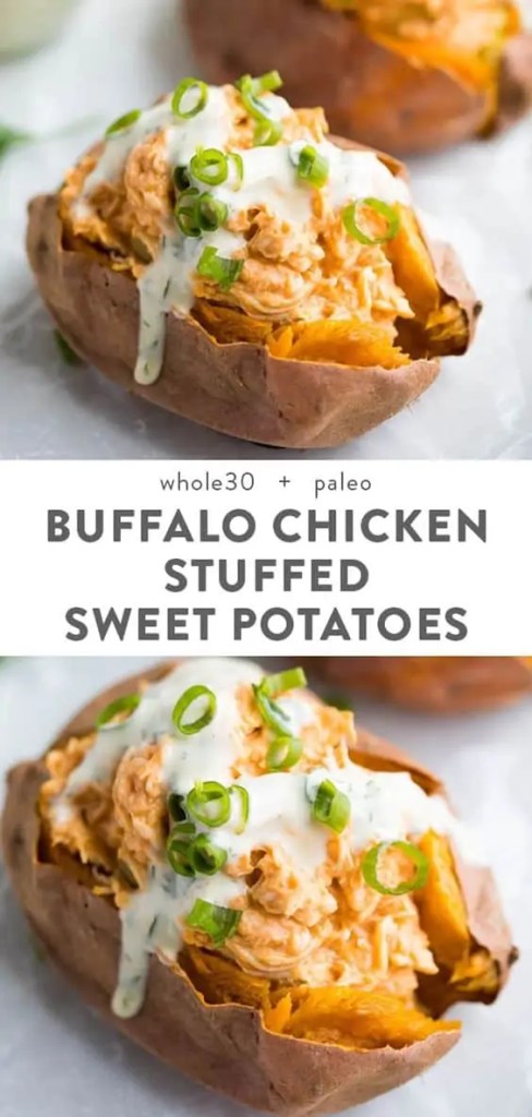 Healthy creamy buffalo chicken