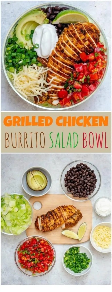 Healthy grilled chicken meal prep bowl dinner